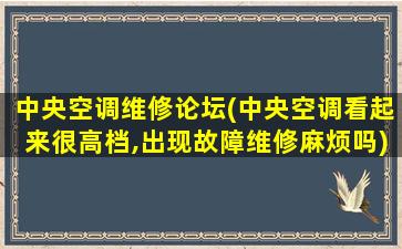 中央空调维修论坛(中央空调看起来很高档,出现故障维修麻烦吗)