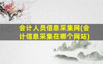 会计人员信息采集网(会计信息采集在哪个网站)
