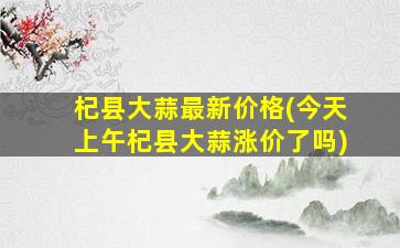 杞县大蒜最新价格(今天上午杞县大蒜涨价了吗)