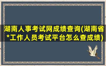 湖南人事考试网成绩查询(湖南省*工作人员考试平台怎么查成绩)
