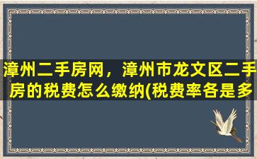漳州二手房网，漳州市龙文区二手房的税费怎么缴纳(税费率各是多少)