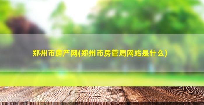 郑州市房产网(郑州市房管局网站是什么)