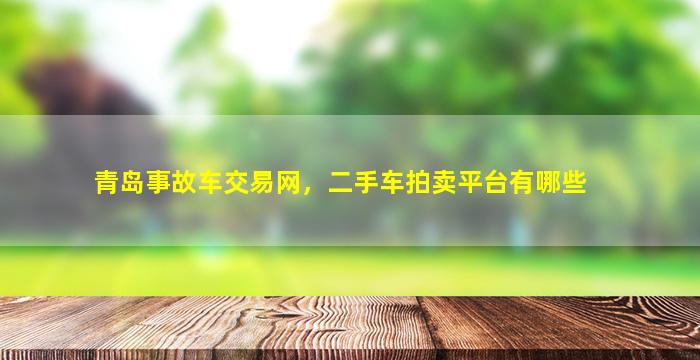 青岛事故车交易网，二手车拍卖平台有哪些